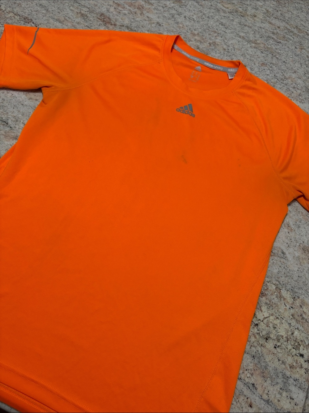 10/$30 adidas Running Orange Short Sleeve Performance Tee with Logo